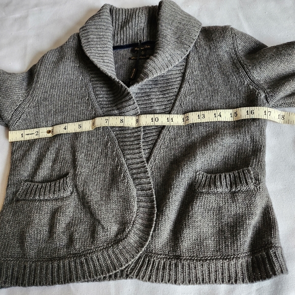 SOLD | Massimo Dutti NWT US S cropped open front sweater cardigan, dark gray - Picture 7 of 8